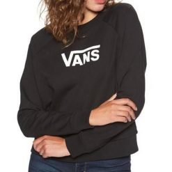 Bluza Vans Flying V Boxy Czarna. Czarne bluzy Vans, na zimę, bez wzorów, z bawełny, bez kaptura. W wyprzedaży za 174.95 zł.