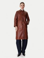 MAX&Co. Płaszcz przejściowy Doppia 2616471021200 Brązowy Regular Fit. Brązowe płaszcze MAX&Co., bez wzorów, ze skóry, bez kaptura. Za 3,179.00 zł.