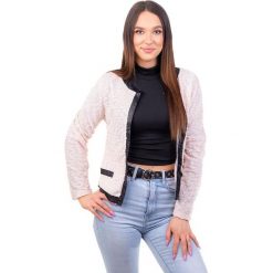 Pantofelek24 Damski żakiet- narzutka Różowy H-2 UB8 XL/XXL. Czerwone marynarki i żakiety Pantofelek24, xl, bez wzorów, bez ramiączek. Za 19.90 zł.