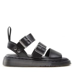 Sandały Dr. Martens. Czarne sandały Dr Martens, bez wzorów, bez obcasa, na płaskiej podeszwie, bez zapięcia. Za 399.99 zł.