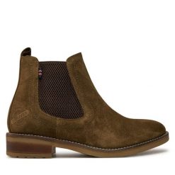 Botki s.Oliver. Zielone botki S.Oliver, bez wzorów, bez obcasa, na płaskiej podeszwie, bez zapięcia. Za 229.99 zł.