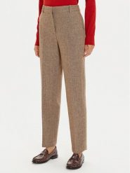 Tommy Hilfiger Spodnie materiałowe Herringbone WW0WW42959 Brązowy Straight Fit. Brązowe spodnie materiałowe Tommy Hilfiger, bez wzorów, z materiału. Za 459.99 zł.