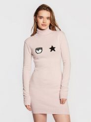 Chiara Ferragni Sukienka dzianinowa 73CBOM22 Różowy Slim Fit. Czerwone sukienki Chiara Ferragni, xl, bez wzorów, z dzianiny, bez kołnierzyka, bez ramiączek. Za 739.99 zł.