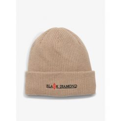 Czapka zimowa Black Diamond Merino Beanie - khaki. Brązowe czapki zimowe Black Diamond, bez wzorów, sportowe. Za 140.99 zł.