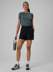 4F Spodenki trekkingowe szybkoschnące damskie - czarne XS. Czarne szorty 4f, bez wzorów, z materiału, wizytowe. Za 149.99 zł.