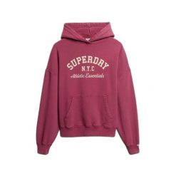 Bluza damska z kapturem Superdry Athletic Essentials Relax. Czerwone bluzy Superdry, m, bez wzorów, z materiału, bez ramiączek, z kapturem. Za 311.85 zł.
