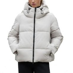 Kurtka ECOALF IPALA Biały. Białe kurtki Ecoalf, bez wzorów, z tkaniny, bez kaptura. Za 825.99 zł.