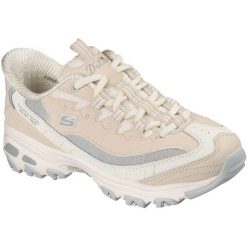 Buty sportowe damskie Skechers D Lites smooth Nostalgia. Brązowe buty treningowe Skechers, bez wzorów, ze skóry, bez zapięcia, na fitness i siłownię. Za 590.00 zł.