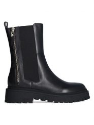 Liu Jo Skórzane botki w kolorze czarnym rozmiar: 38. Czarne botki Liu Jo, bez wzorów, z materiału, bez obcasa, bez zapięcia. Za 500.38 zł.