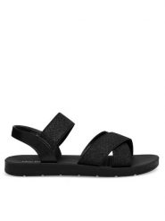 Clara Barson Sandały WSS20401-11 Czarny. Czarne sandały Clara Barson, bez wzorów, z materiału, bez obcasa, na płaskiej podeszwie, bez zapięcia. Za 59.99 zł.