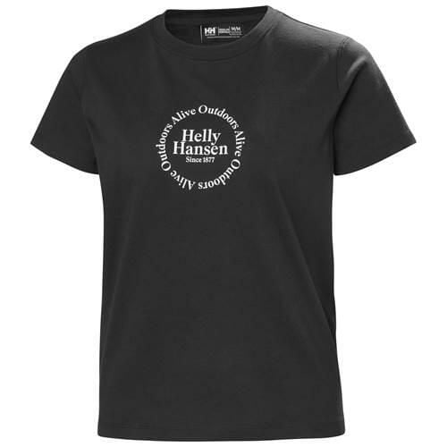 Koszulka sportowa damska Helly Hansen Core Graphic. Czarne t-shirty sportowe Helly Hansen, xl, bez wzorów, z bawełny, bez ramiączek. Za 209.99 zł.