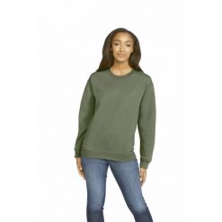 Bluza z okrągłym dekoltem Gildan Midweight Softstyle. Zielone bluzy GILDAN, xl, bez wzorów, z bawełny, klasyczne, bez ramiączek, bez kaptura. Za 125.00 zł.