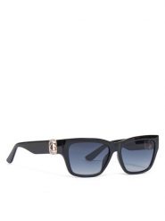 Guess Okulary przeciwsłoneczne GU00105 Czarny. Czarne okulary przeciwsłoneczne Guess, z aplikacjami, z tworzywa sztucznego, plastikowe. Za 399.99 zł.