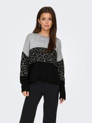 ONLY Sweter w kolorze czarno-szarym rozmiar: L. Czarne swetry ONLY, l, bez wzorów, bez ramiączek. Za 114.44 zł.