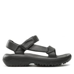 Sandały Teva. Czarne sandały Teva, bez wzorów, sportowe, bez obcasa, bez zapięcia. Za 189.99 zł.