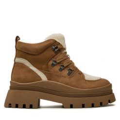 Botki Aldo. Brązowe botki Aldo, bez wzorów, bez obcasa, na płaskiej podeszwie, bez zapięcia. Za 299.99 zł.