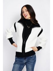 ASSUILI Kardigan w kolorze biało-czarnym rozmiar: 40. Białe swetry Assuili, bez wzorów, z kaszmiru, bez ramiączek. Za 153.34 zł.