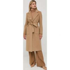 MAX&Co. płaszcz wełniany kolor beżowy przejściowy. Brązowe płaszcze MAX&Co., bez wzorów, z wełny, klasyczne, bez kaptura. Za 1,919.90 zł.