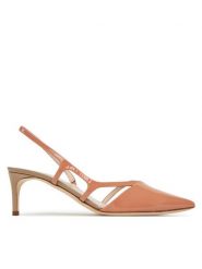 Pollini Czółenka PA10105C0MPC160A Beżowy. Brązowe czółenka Pollini, bez wzorów, ze skóry, bez obcasa, bez zapięcia. Za 1,339.00 zł.
