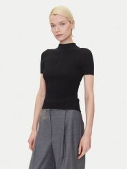 HUGO Sweter Sarphapilk 50542598 Czarny Slim Fit. Czarne swetry Hugo, l, bez wzorów, z wiskozy, bez ramiączek. Za 599.99 zł.