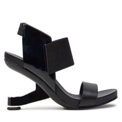 Sandały United Nude. Czarne sandały United Nude, bez wzorów, bez obcasa, na słupku, bez zapięcia. Za 1,599.00 zł.