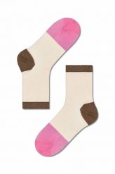 Happy Socks skarpetki Beige Liza Ankle kolor beżowy. Brązowe skarpetki Happy Socks, bez wzorów. Za 49.99 zł.