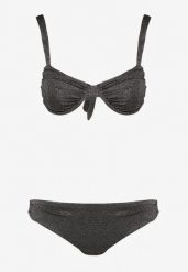Czarne Dwuczęściowe Bikini Biustonosz Wiązany na Plecach Majtki Typu Figi Tiamanis. Czarne bikini Born2be, bez wzorów. Za 139.99 zł.