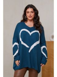 Curvy Lady Sweter w kolorze niebieskim rozmiar: 40/42. Niebieskie swetry Curvy Lady, bez wzorów, ze splotem, klasyczne, bez ramiączek. Za 148.26 zł.