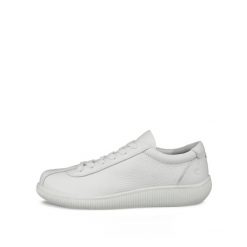 Damskie skórzane buty sportowe Ecco Soft Zero. Białe buty treningowe ECCO, bez wzorów, bez zapięcia. Za 552.00 zł.