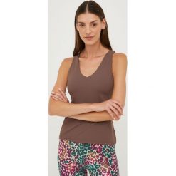 GAP top damski kolor brązowy. Brązowe topy GAP, s, bez wzorów, z materiału, bez kołnierzyka, bez ramiączek. W wyprzedaży za 104.99 zł.