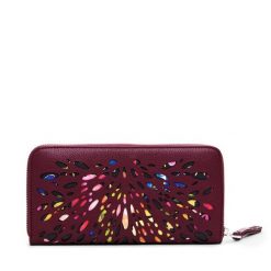 Duży Portfel Damski Desigual. Czerwone portfele Desigual, bez wzorów. Za 129.99 zł.