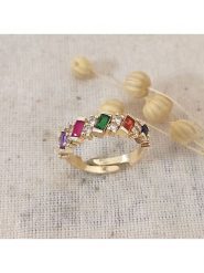 Atelier MIU Pozłacany pierścionek z cyrkoniami rozmiar: onesize. Żółte pierścionki atelier MIU, z cyrkonią, pozłacane. Za 50.45 zł.