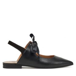 Baleriny Fly London. Czarne baleriny Fly London, bez wzorów, bez obcasa, bez zapięcia. Za 359.99 zł.