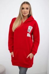 Bluza z kapturem z naszywkami czerwona. Czerwone bluzy KESI, l, z aplikacjami, z bawełny, bez ramiączek, z kapturem. Za 278.10 zł.