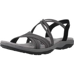 Sandały SKECHERS REGGAE SLIM - TURN IT UP Czarny. Czarne sandały Skechers, bez wzorów, z tkaniny, bez obcasa, bez zapięcia. Za 204.99 zł.
