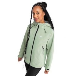 Kurtka trekkingowa hardshell damska Lac Léman. Zielone kurtki przeciwdeszczowe SIROKO, l, bez wzorów, z hardshellu, z kapturem. Za 340.00 zł.