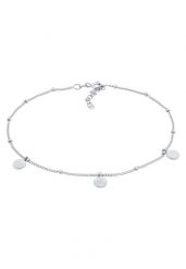 Elli Damska bransoletka na kostkę Kulka płytka młotkowane srebro 925 Sterling Silver Bransoletki na nogę 1 ct Damski. Szare bransoletki Elli, srebrne. Za 413.99 zł.