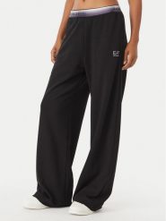 EA7 Emporio Armani Spodnie dresowe 7W001517 AF12501 UC001 Czarny Wide Leg. Czarne spodnie dresowe EA7 Emporio Armani, bez wzorów, z dresówki. Za 514.99 zł.