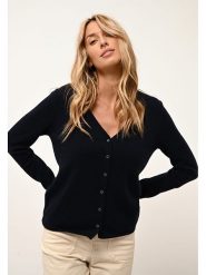 Just Cashmere Kaszmirowy kardigan "Norma" w kolorze granatowym rozmiar: XL. Niebieskie swetry Just Cashmere, xl, bez wzorów, z kaszmiru, bez ramiączek. Za 206.91 zł.