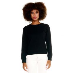 Damski sweter Leone Basic z okrągłym dekoltem. Czarne swetry LEONE 1947 APPAREL, l, bez wzorów, z tkaniny, sportowe, bez ramiączek. W wyprzedaży za 139.75 zł.