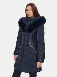 Guess Kurtka puchowa New Oxana W4BL61 WGLZ0 Granatowy Regular Fit. Niebieskie kurtki Guess, s, z aplikacjami, z puchu, bez kaptura. Za 519.99 zł.