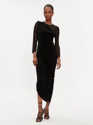 NORMA KAMALI Sukienka koktajlowa KK4223PM286001 Czarny Slim Fit. Czarne sukienki Norma Kamali, xs, bez wzorów, z syntetyku, wizytowe, bez kołnierzyka, bez ramiączek. Za 1,699.00 zł.