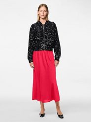 Pieces Spódnica w kolorze czerwonym rozmiar: L. Czerwone spódnice Pieces, l, bez wzorów, midi. Za 74.99 zł.