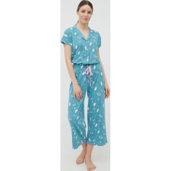 Women'secret piżama bawełniana RIVIERA bawełniana. Niebieskie piżamy women'secret, l, bez wzorów, z bawełny, bez kołnierzyka, bez ramiączek, krótkie. Za 179.99 zł.