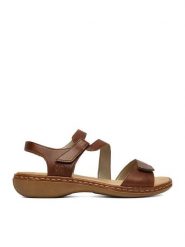 Rieker Sandały CEO-659C7-24 Brązowy. Brązowe sandały Rieker, bez wzorów, ze skóry, bez obcasa, na płaskiej podeszwie, bez zapięcia. Za 339.99 zł.