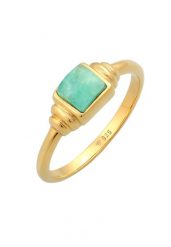 Elli PREMIUM Damski soliter Vintage kwadrat z amazonitem w pozłacanym srebrze 925 Sterling Silver Pierścionki 1 ct. Szare pierścionki Elli PREMIUM, pozłacane. Za 333.99 zł.