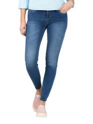 Timezone Dżinsy "Aleena" - Slim fit - w kolorze niebieskim rozmiar: W33/L30. Niebieskie jeansy Timezone, l, z aplikacjami, klasyczne. Za 127.35 zł.