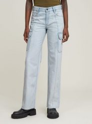 G-Star Dżinsy - Loose fit - w kolorze błękitnym rozmiar: W26/L32. Niebieskie jeansy G-Star, l, z aplikacjami, ze skóry, retro, z podwyższonym stanem. Za 239.99 zł.