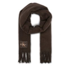 Szalik Calvin Klein. Brązowe szaliki i kominy Calvin Klein, bez wzorów. Za 329.99 zł.