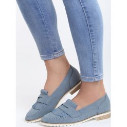Granatowe Mokasyny Hago. Szare mokasyny Born2be, ze skóry. Za 49.99 zł.